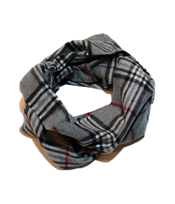 Écharpe  boucle avec motif à carreaux